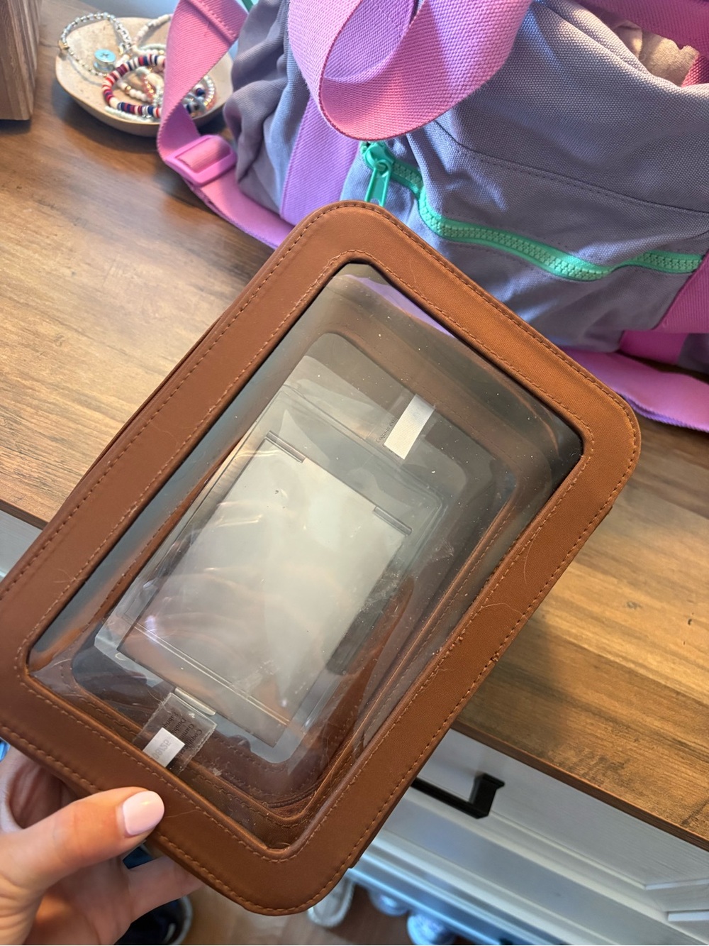 BEIS Clear Travel Pouch in Brown - Picture 3 of 4